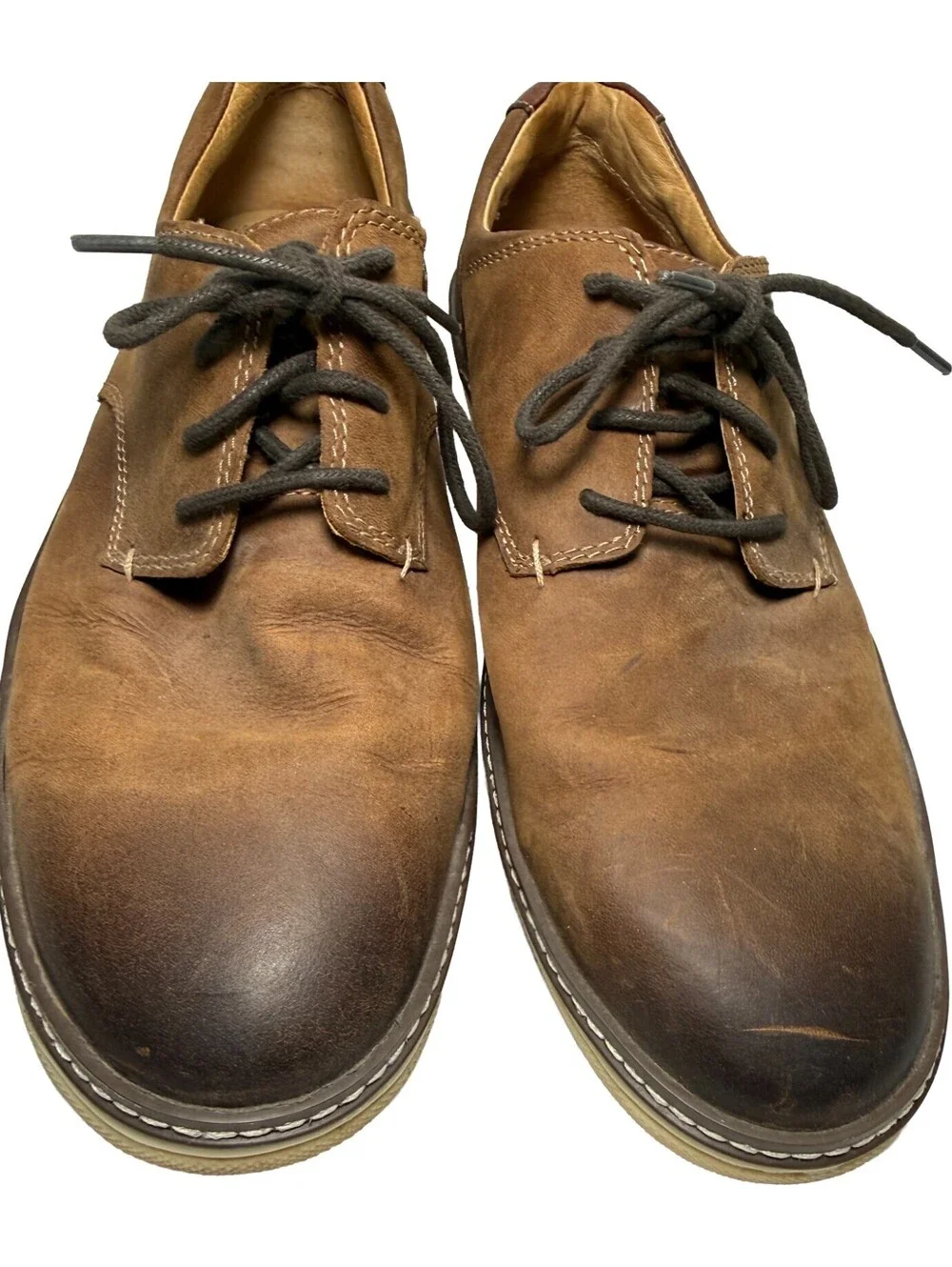 Johnston & Murphy J&M Mens 10.5M Brown Leather Sheepskin Shoes 25-1642 Sneaker